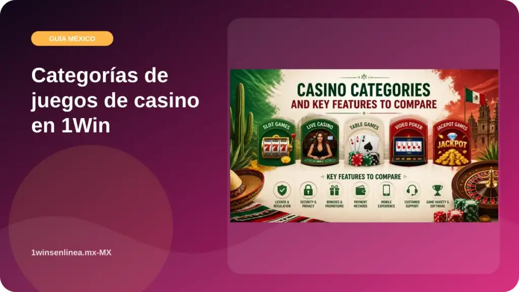 Categorías de juegos de casino en 1Win illustration